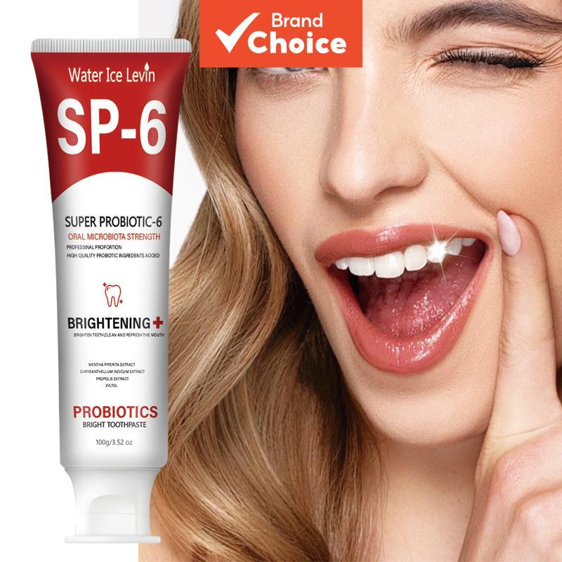 Pasta de Dentes 100g Probiótica Clareadora da Water Ice Levin SP-6 - Melhora a Microbiota Oral, Clareia e Refresca o