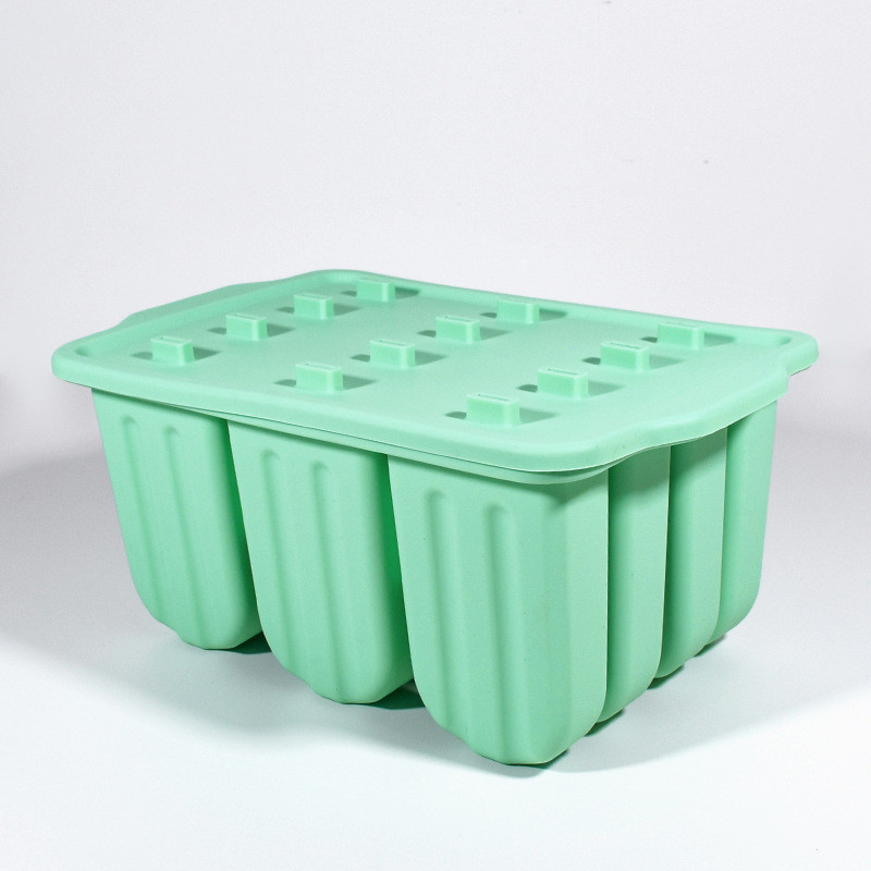 Forma de sorvete de 12 peças, forma de picolé de silicone de fácil remoção, forma de sorvete com tampa.