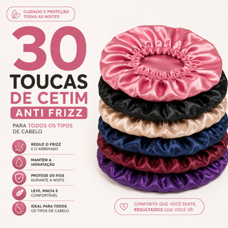 Kit 30 Toucas de Cetim Anti Frizz  - REVENDA OU LEMBRANCINHA