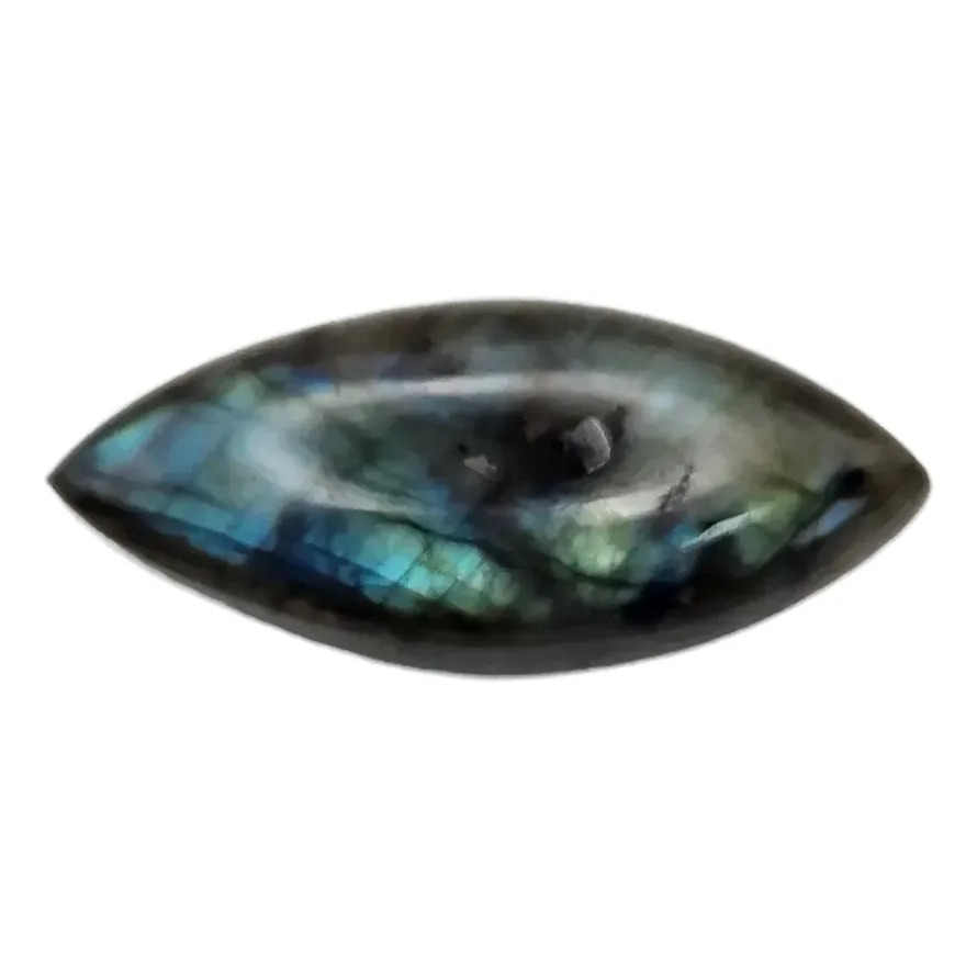 Pedra Labradorita Natural Cabochão Navete E Carre Verde Verde 42.5 Mm