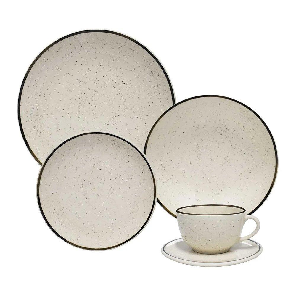 Aparelho de Jantar/Chá Oxford Brisa - Cerâmica, 20 Peças, Bege