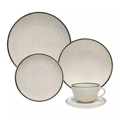 Aparelho de Jantar/Chá Oxford Brisa - Cerâmica, 20 Peças, Bege