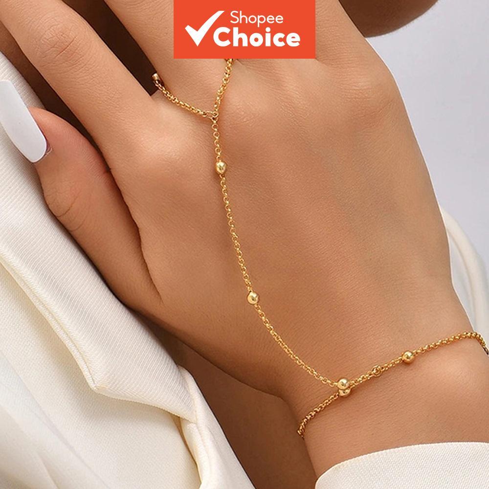 Design criativo e moderno, personalidade fashion, design retrô de corrente de anel redondo, pulseira minimalista de
