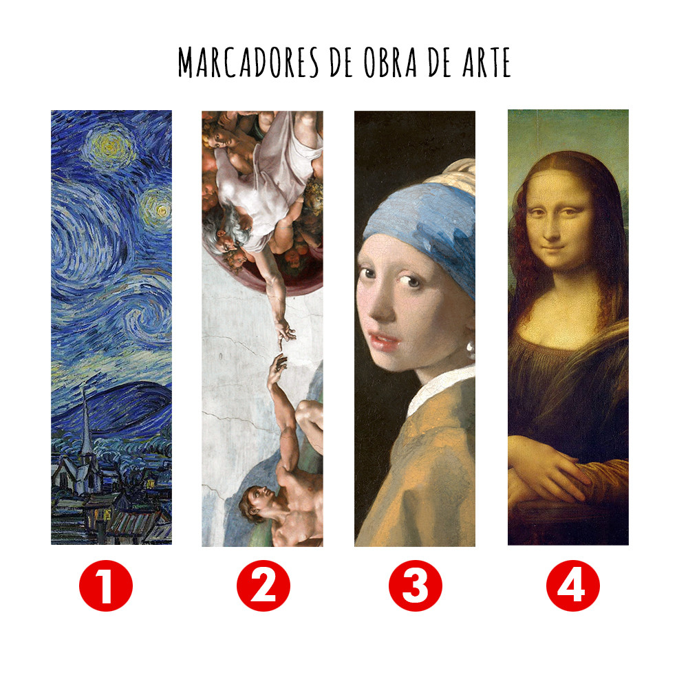 Marcador de página Obras de arte van gogh monaliza Leonardo da Vinci Santa Ceia Mona Lisa Alta Qualidade