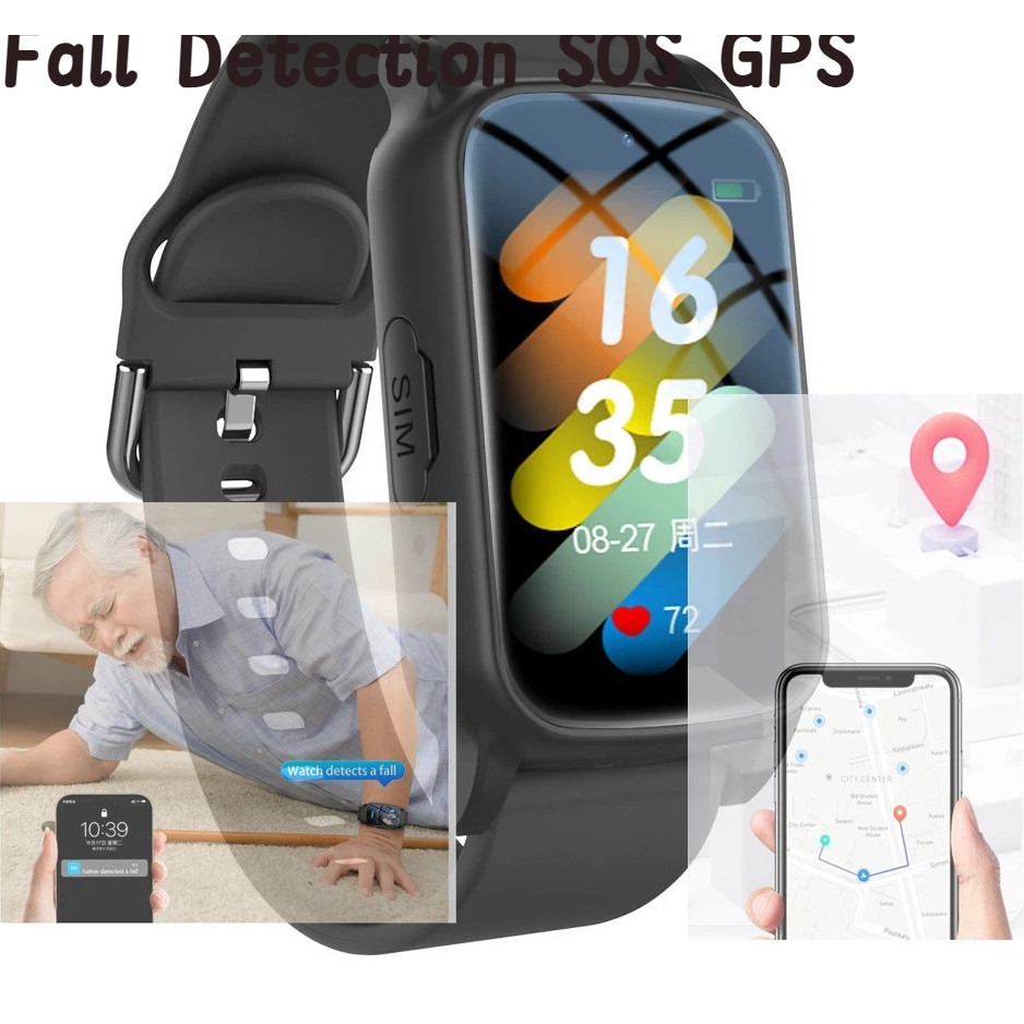 Smartwatch Relógio Inteligente Para Idosos E , Detecção De Queda , Frequência Cardíaca , GPS , WIFI , Monitor De Alcance