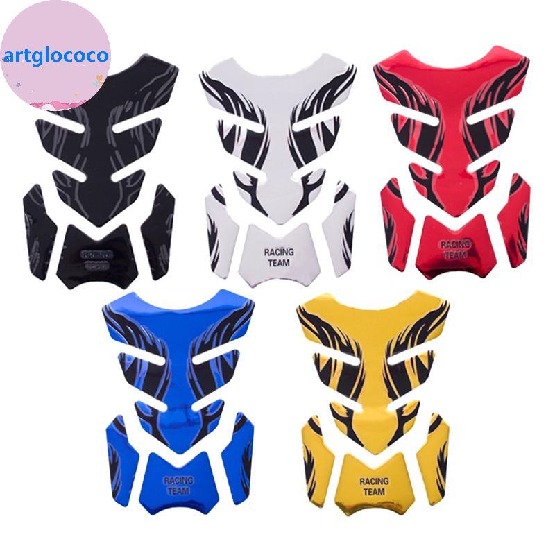 Artglococo Motocicleta Tankpad Stier Espinha De Peixe 3D Tanque Almofada Stiers Óleo Gás Protetor Capa Decoração Chama A