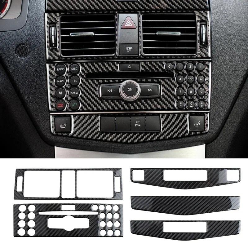 Controle Central Do Carro CD Painel De Botão Rádio Capa Decorativa Guarnição Adesivo Para Mercedes Benz Antigo Classe C