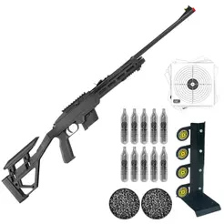 Kit Carabina Chumbinho 4.5mm Crosman 1077 Co2 Alvo Metal