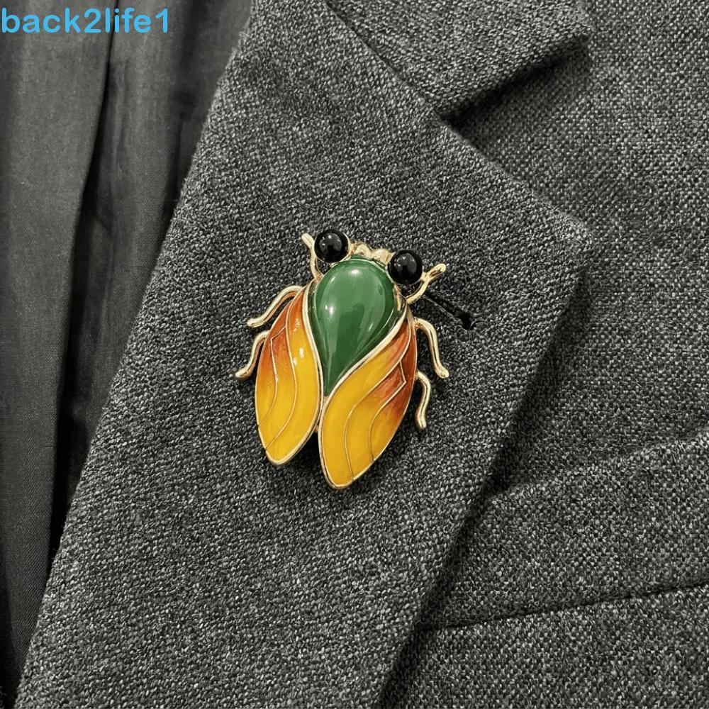 Broche De Cigarra BACK2LIFE1 , Alfinete De Lapela De Inseto Semelhante A Real Em Liga , Esmaltado De Decoração Elegante