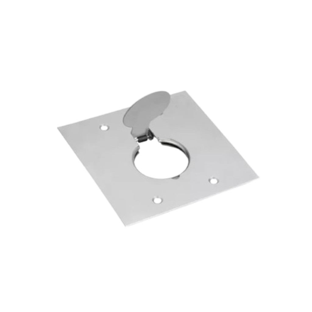 Placa De Piso 4x4 Inox 1 Tomada Redonda - Olivo