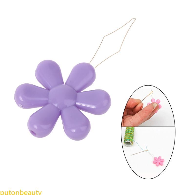 putonbeauty 20 Peças Caixa Formato De Flor Fio Laço Agulha Threaders Para Ponto Cruz Bordado Costura Guia De Linha