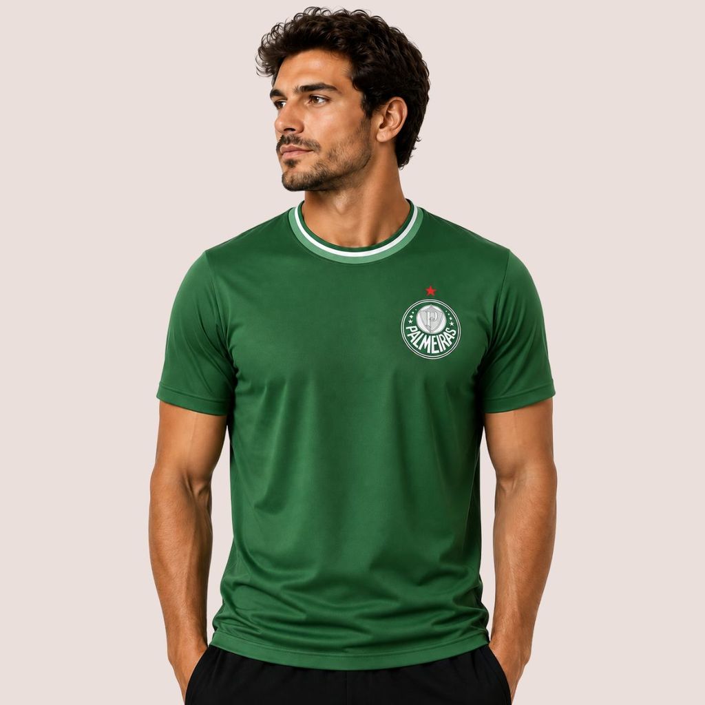 Camiseta Palmeiras Masculina Esportiva Tecido Leve e Confortável Secagem Rápida