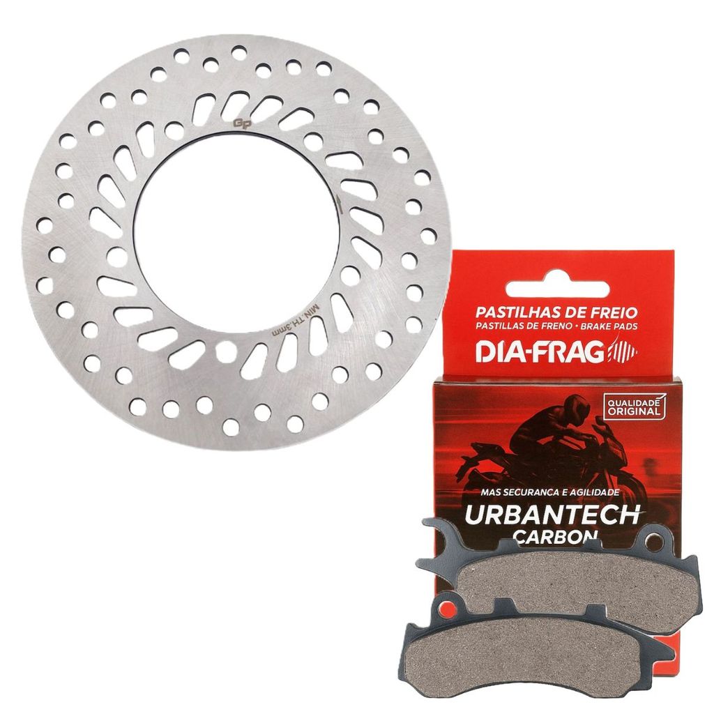 Disco de Freio Dianteiro Pcx 160 Combi Brake 2023-2025 + Pastilhas Diafrag (Orgânica)