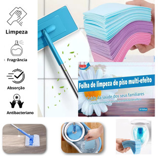 Kit 30 Folhas De Limpeza De Piso Forte Limpador De Descontaminação