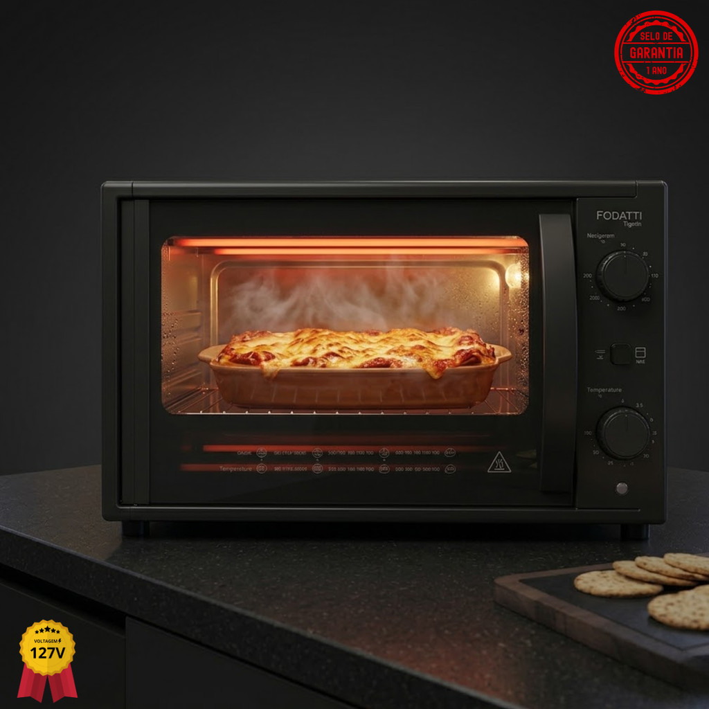 FORNO ELÉTRICO DE BANCADA 50L 1750W TOP50 BLACK FOGATTI 127V — imagem 2 de 2