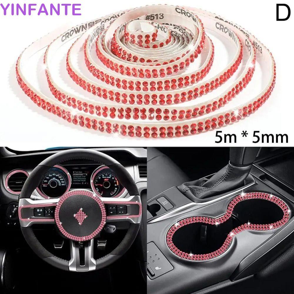 YINFANTEWN Bling Car Trim , Adesivos Autoadesivos De Porta De Cristal De Carro Com Strass , Molduras Automáticas De Acab