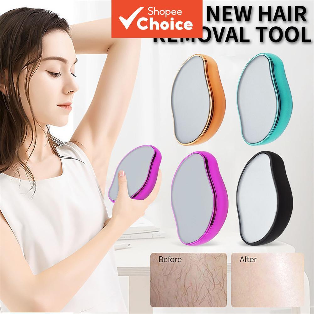 Depilador de Cristal Indolor, Reutilizável à Prova d'Água para Homens e Mulheres, Para Costas, Braços e Pernas