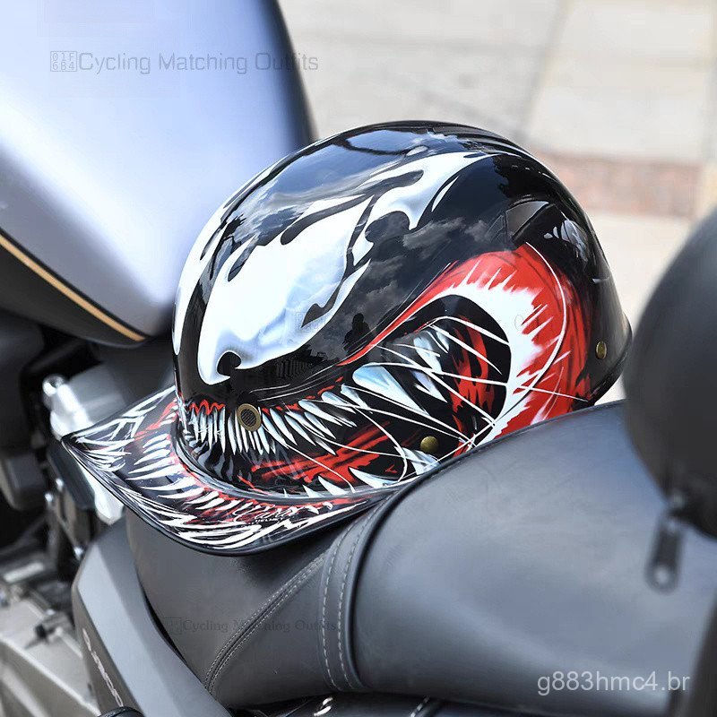 Capacete retrô para motocicleta, boné de beisebol personalizado, capacete unissex 8BRO
