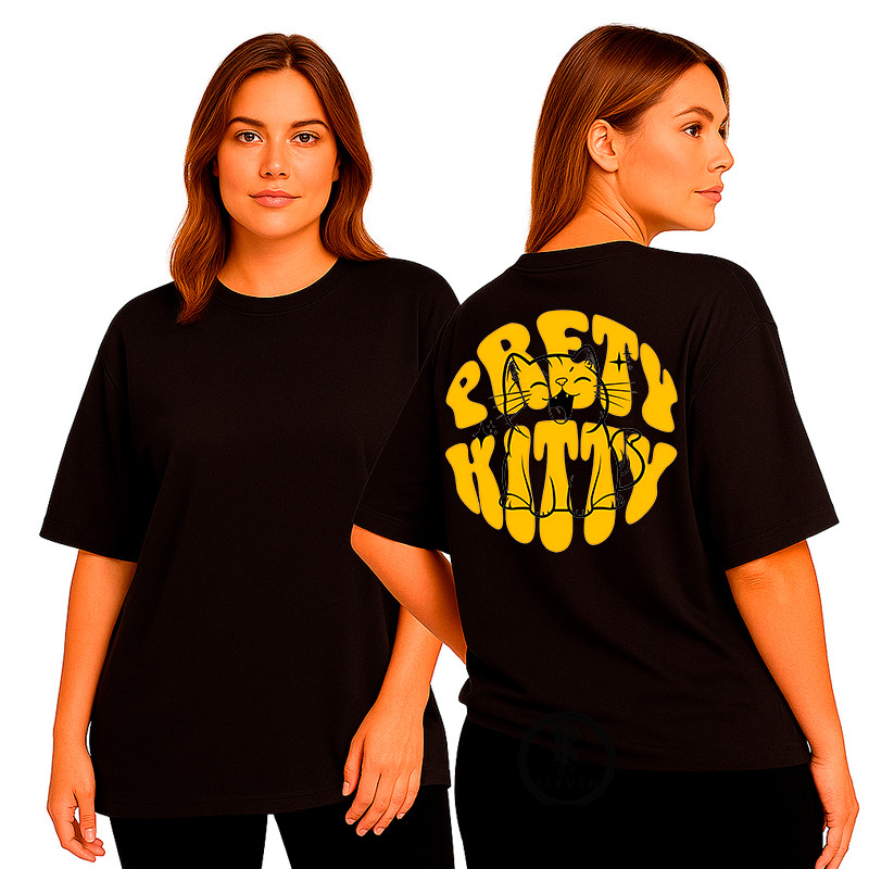 Camiseta Feminina oversized Feminina Pretty Girl Moda Fitness Treino academia exercícios Malha 100% Algodão Premium
