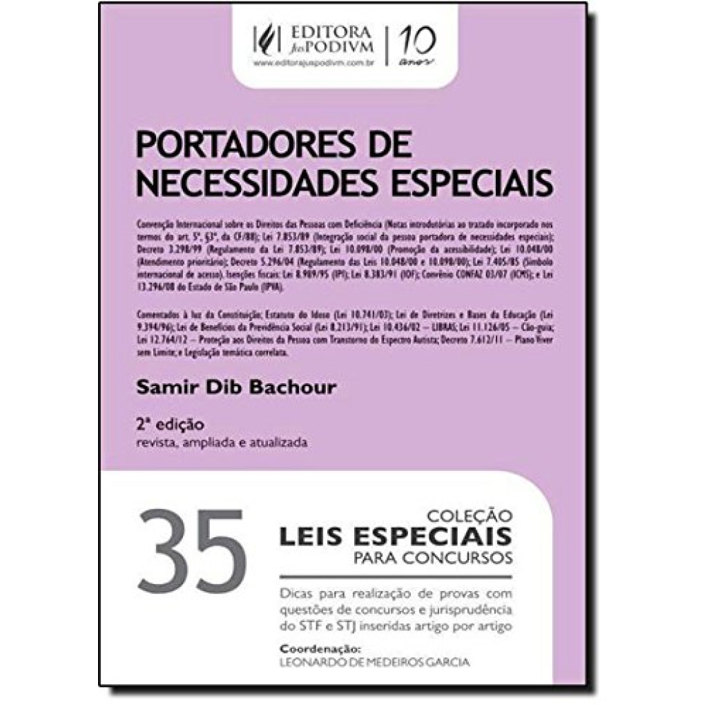 Portadores de Necessidades Especiais - Vol.35 - Coleção Leis Especiais Para Concursos