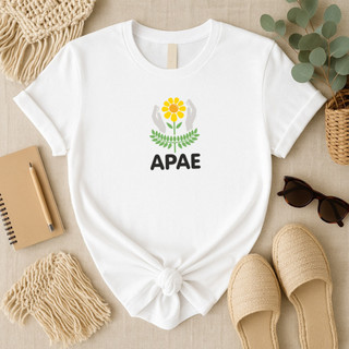 Camiseta Feminina Baby Look Apae Camisa 100% Algodão Fio 30.1 Gola redonda Ideal Para O Dia a Dia TrendBox Mania