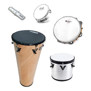  Kit Samba Pandeiro Timba Repique Tamborim E Ganzá