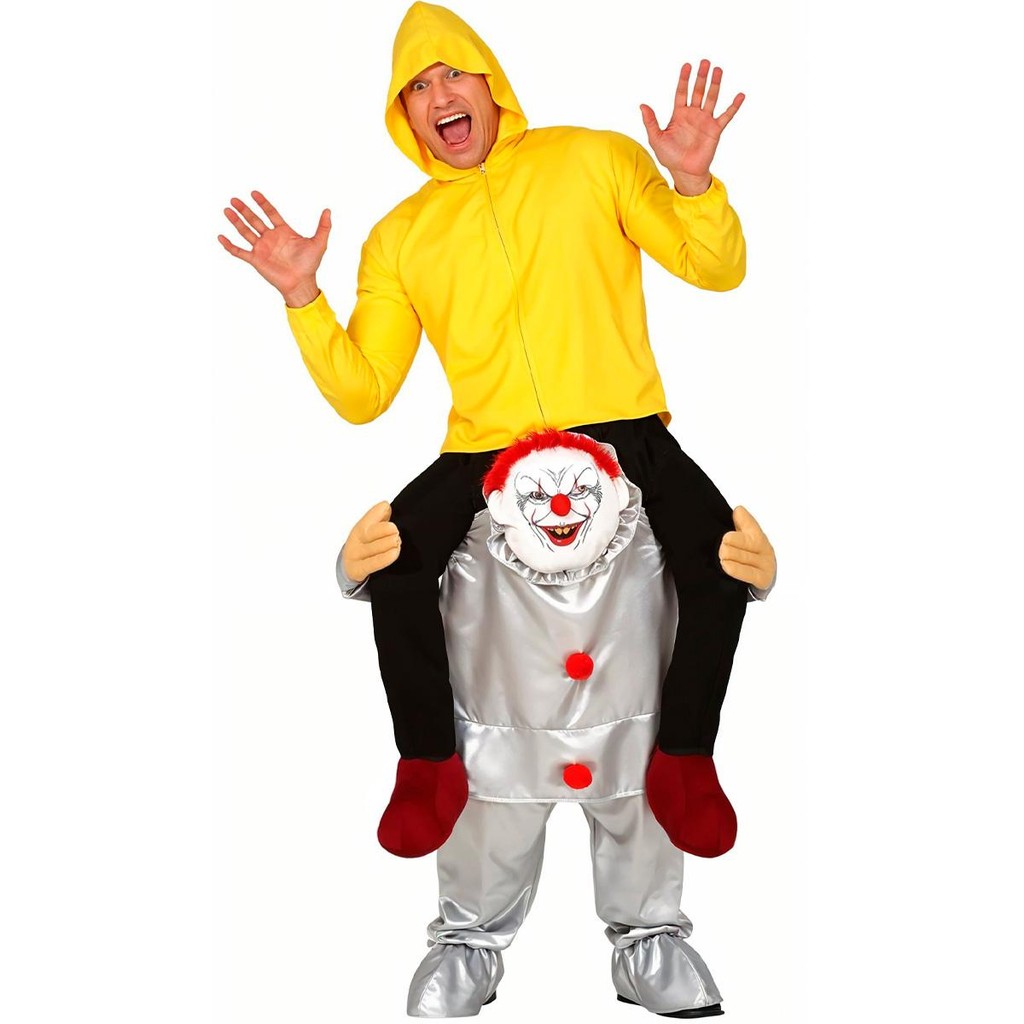 Fantasia Palhaço It e George Capa Amarela Masculina de Halloween Divertida