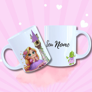 Caneca Rapunzel Flynn Fofa Com Nome Personalizada Princesa em Oferta na Shopee