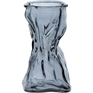 VASO DECORATIVO ENFEITE PLANTA AMASSADO VIDRO 17x7x9cm FUME em Oferta na Shopee