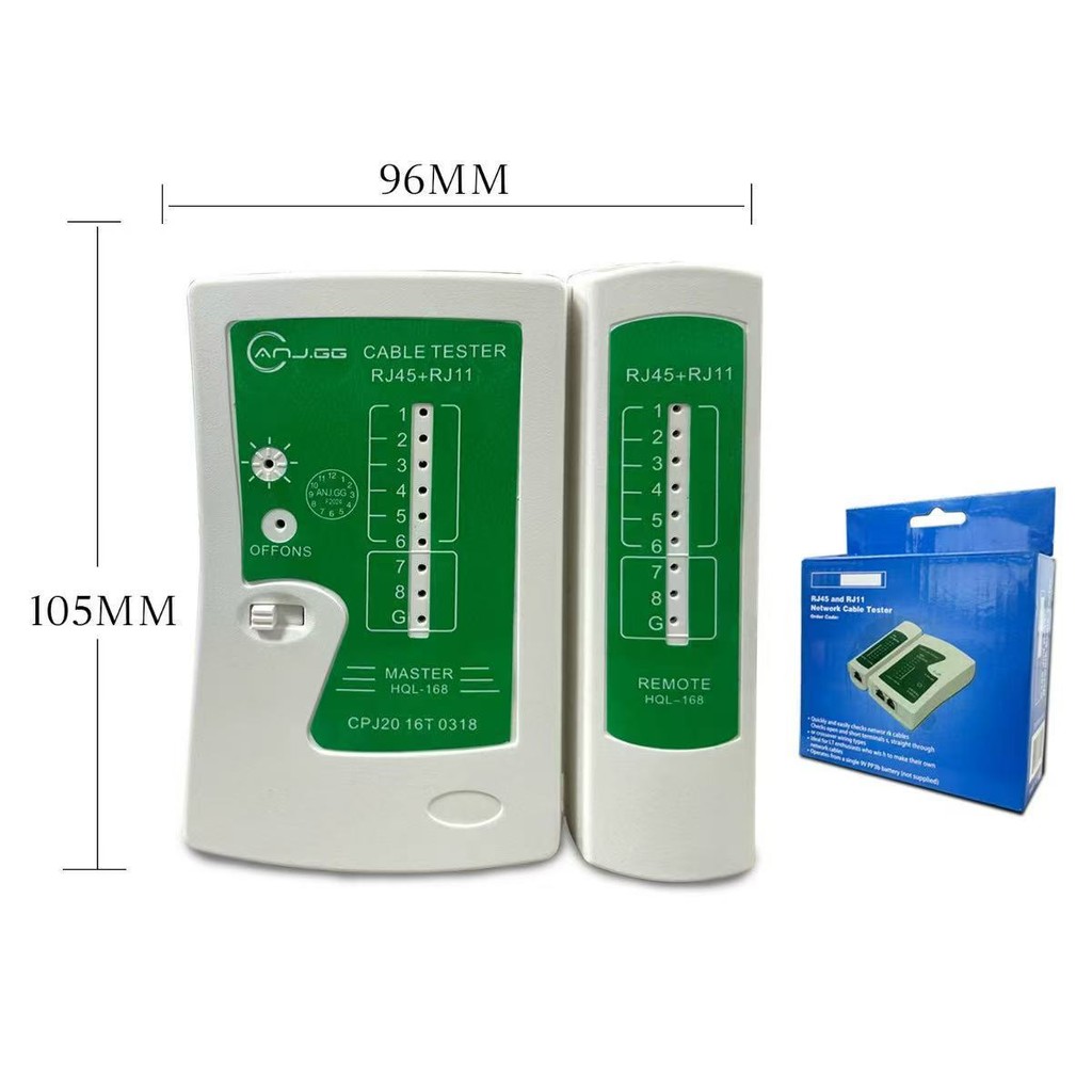 Testador de Cabo RJ45 RJ11 LAN Rede Ethernet Telefone Detector de Falhas Profissional Portátil