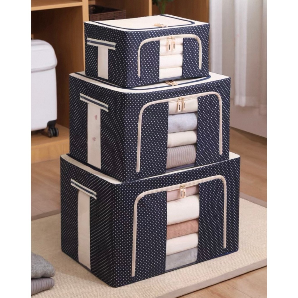 Caixa Organizadora de Tecido Oxford Dobrável - Armazenamento para Casa, Quarto e Mudança, 3 TAMANHO em Oferta na Shopee