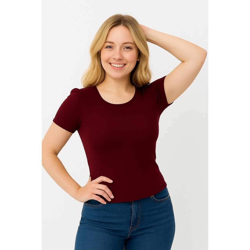 blusa blusinha moda feminina canelada elastano manga curta princesa blog exclusiva