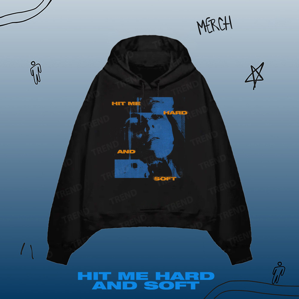 BILLIE EILISH X LOST LOVE HIT ME HARD E SOFT Merch Hoodie Vintage Moda Solto Impresso Moletom Unissex  Casual Pulôver