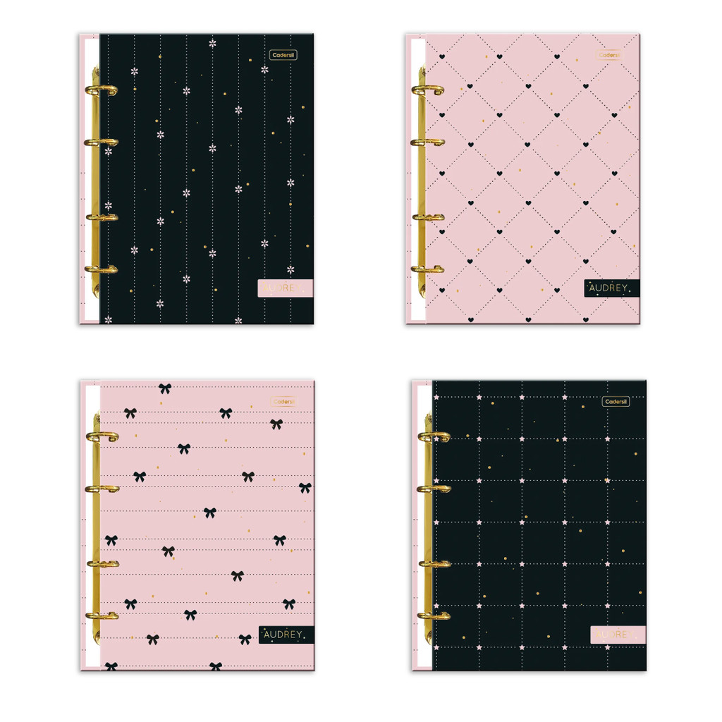 Caderno Argolado Colegial Capa Dura 80fls Audrey - CADERSIL em Oferta na Shopee