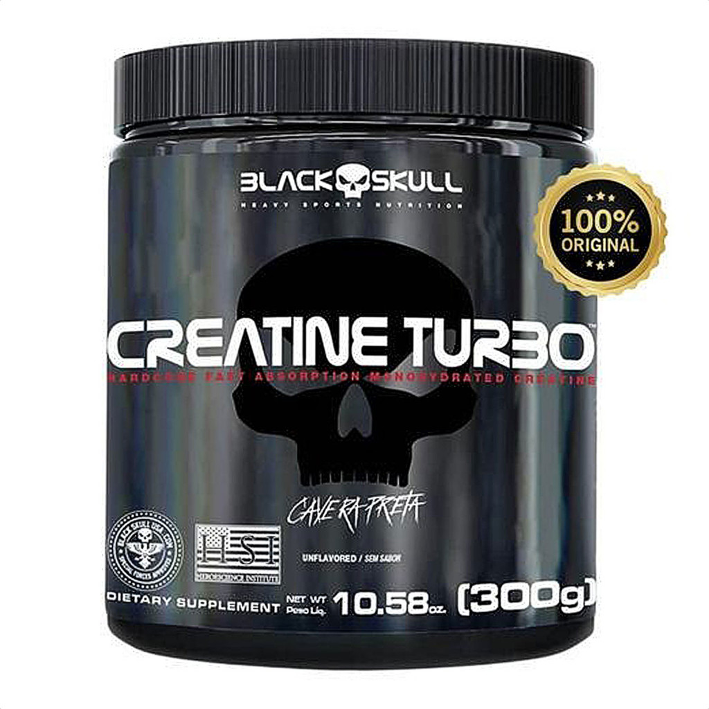 Creatina Turbo Black Skull Monohidratada - 300g em Oferta na Shopee
