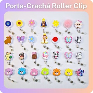Porta-Crachá Retrátil Roller Clip Divertido em Oferta na Shopee