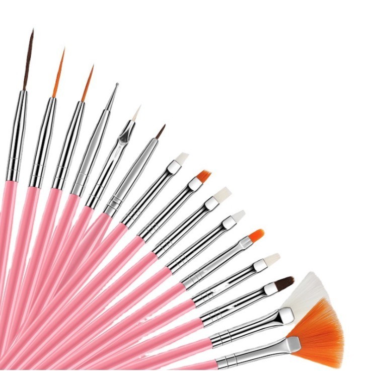 Kit 15 Pincéis Decoração Unhas Nail Art Pincel Profissional em Oferta na Shopee