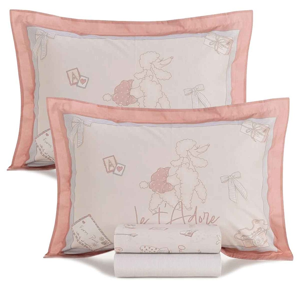 Jogo de Cama Cama Casal Lençol 100% Algodão 200 Fios 4 Peças Karsten