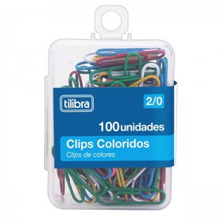Clips 2/0 Colorido D302 c/ 100unds TILIBRA em Oferta na Shopee