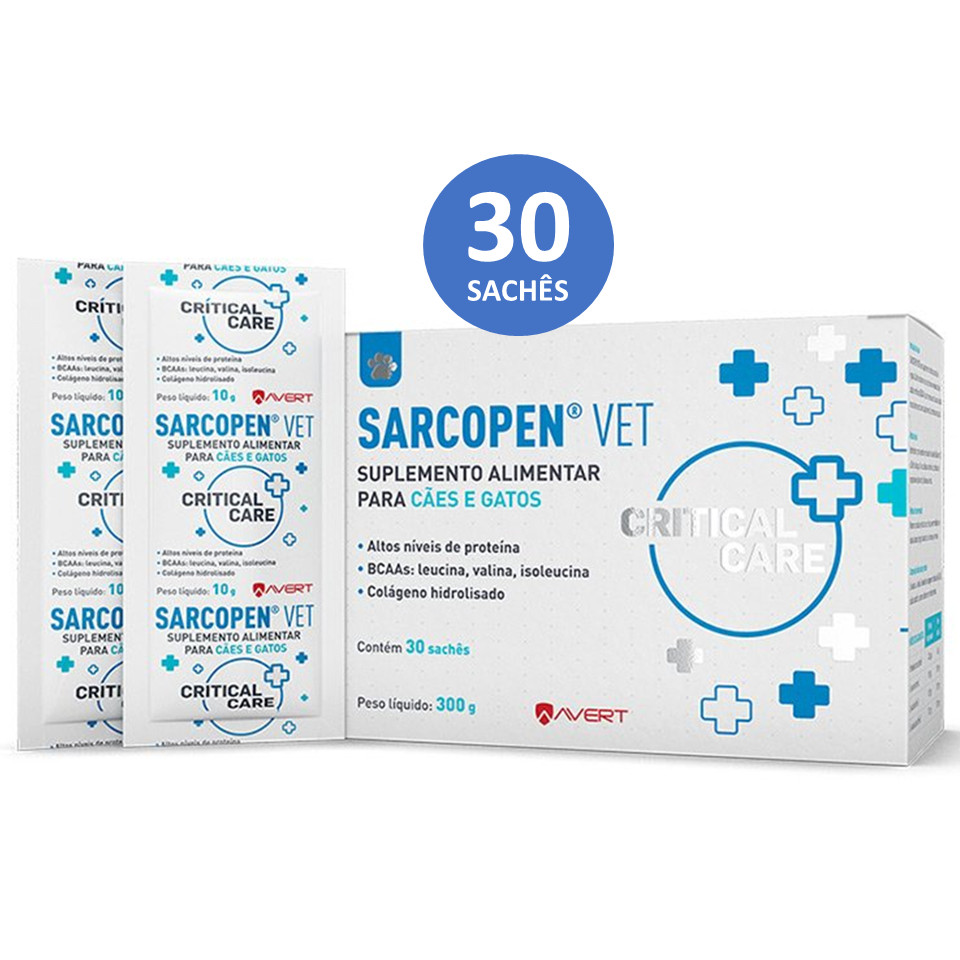 Sarcopen Vet Suplemento Alimentar Para Cães Gatos 30 Saches