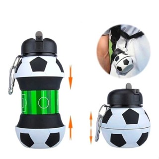 Garrafa Infantil Dobrável Eco silicone 500ML Retrátil Bolas De Futebol garrafa de esportes Ar Livre em Oferta na Shopee