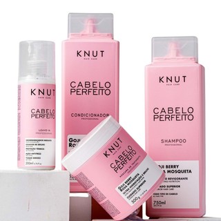 KNUT Kit Completo Cabelo Perfeito (Shampoo, Condicionador, Máscara e Leave-in Spray)