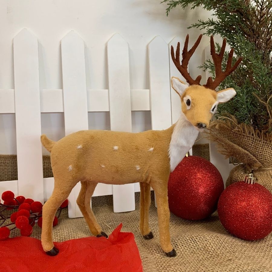 Enfeite Decorativo De Natal - Rena Em Pé - 27cm - 1 unidade - Rizzo em Oferta na Shopee