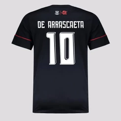 Camisa Flamengo Canastra 10 De Arrascaeta Infantil Preta