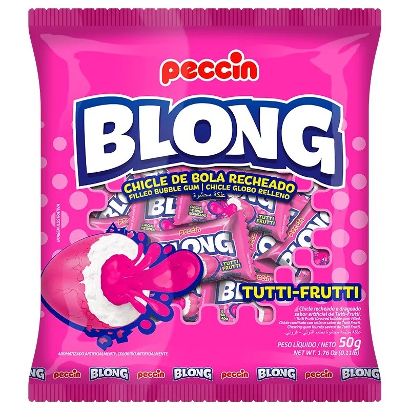 Chiclete Blong de Tutti Frutti 50g Peccin em Oferta na Shopee