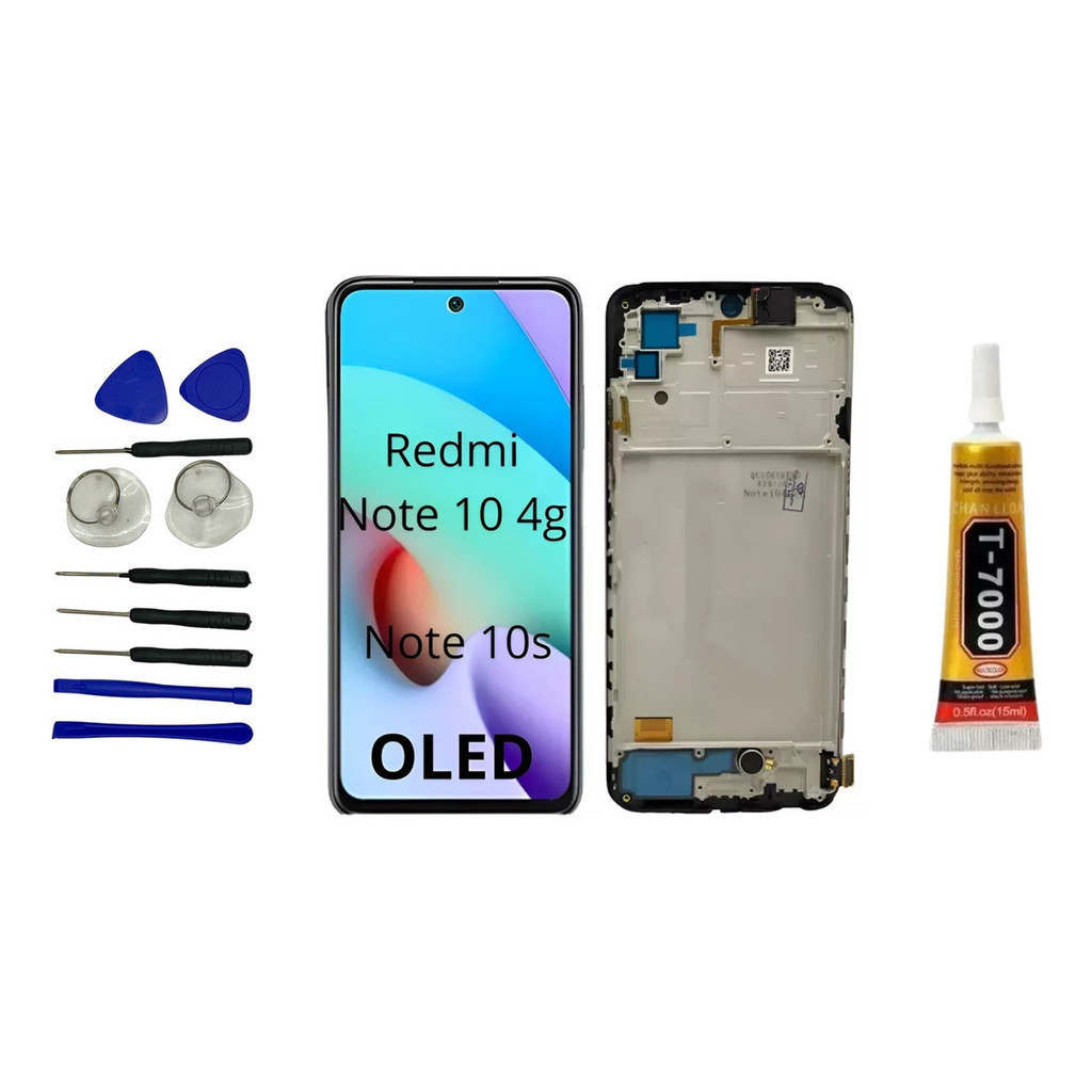 Tela Display C/aro Superior Para Redmi Note 10 4g/ Note 10s REDMI NOTE 10 4G / REDMI NOTE 10S / POCO M5S 4G