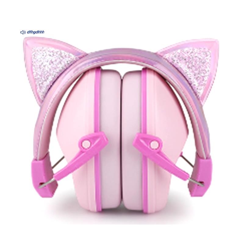 Orelhas De Gato Rosa Crianças Earmuffs Ajustável Anti-Ruído Protetor Auditivo Para Estudo E Sono Cancelamento De em Oferta na Shopee