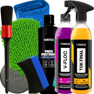 Kit Estética Tok Final 500ml Vonixx V-Floc 500ml Vonixx Pneu Pretinho 500ml Vintex e Acessórios Karbox em Oferta na Shopee