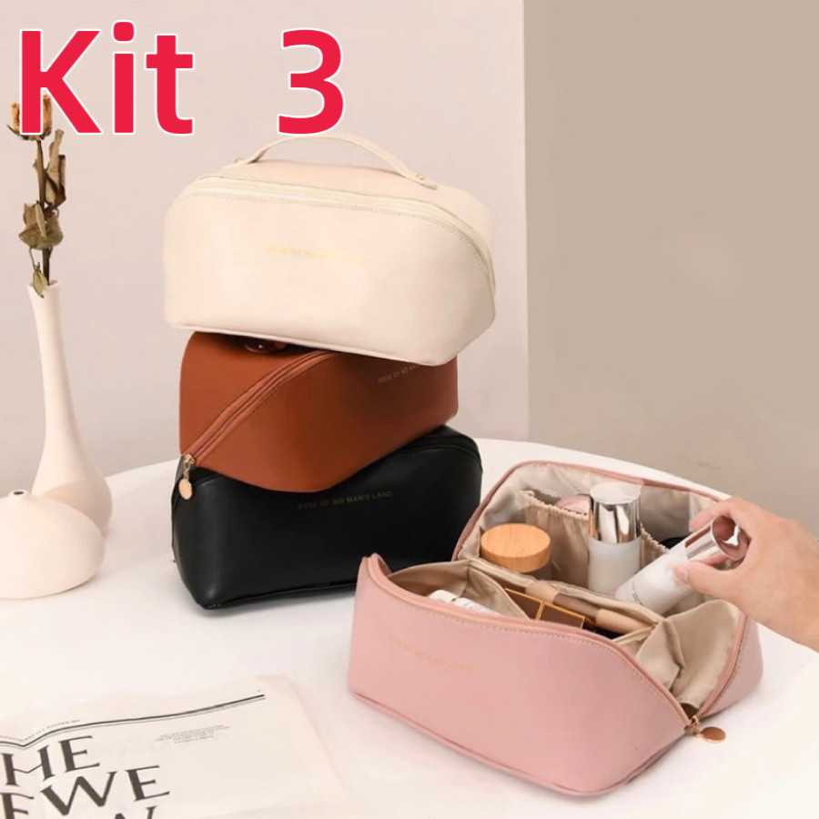 Kit 1, 2 ou 3 Necessaire Organizador Cosmético Maquiagem Feminino Para Viagem Alta Qualidade em Oferta na Shopee
