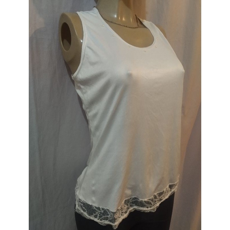 Blusa feminina branca, regata feminina, veste 40.